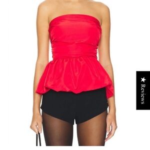 Steve Madden Red Strapless Peplum Top NWT